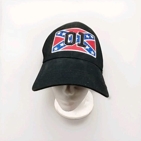 GENERAL LEE 01 Cooter's Place Black Cap Hat Embroidered Patch Confederate - Picture 1 of 7